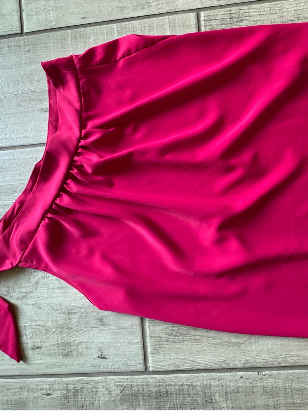 Bright Fuchsia Tie Shoulder Top